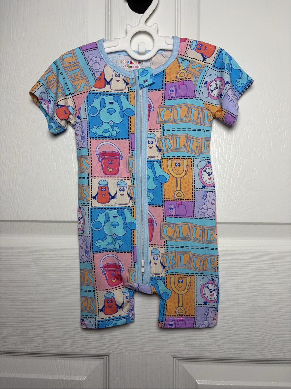 Joyful Kids Bamboo Blue's Clues Shorty Zippy 6-12M EUC